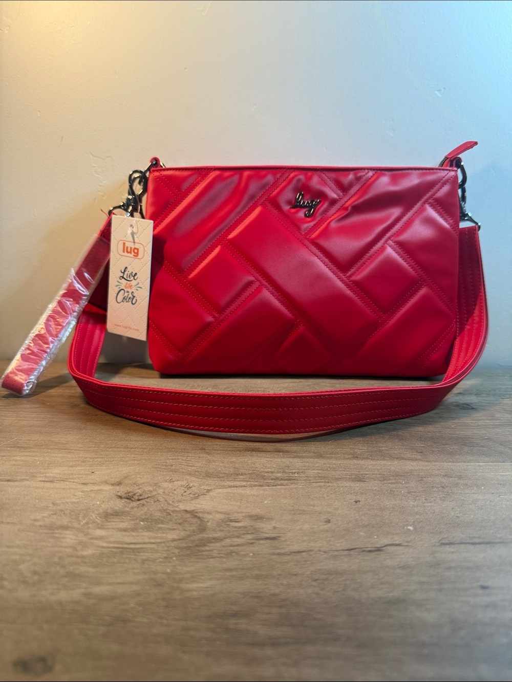 Lug Life Red Quilted Crossbody Bag Purse Shoulder Bag NWT